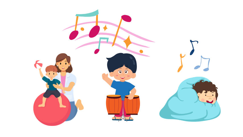 音楽に合わせて感覚を使った活動